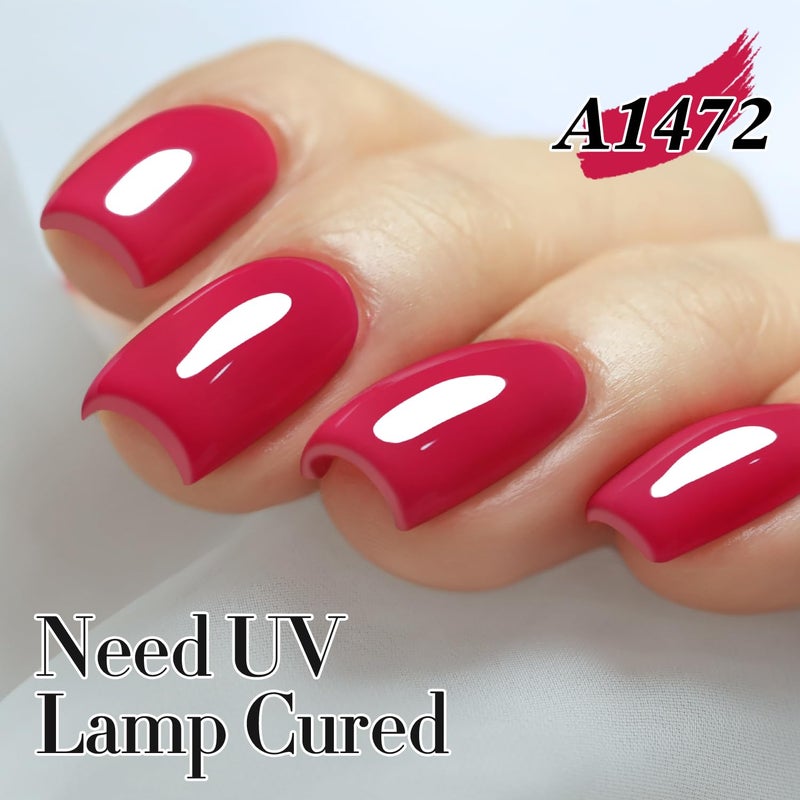 Double Rhythm 15ML Gel Nail Polish Pure Sheer Same Color Same Bottle Soak Off Gel Polish Art Manicure Salon DIY at Home for Women (Red Pink-A1472) - Image 3