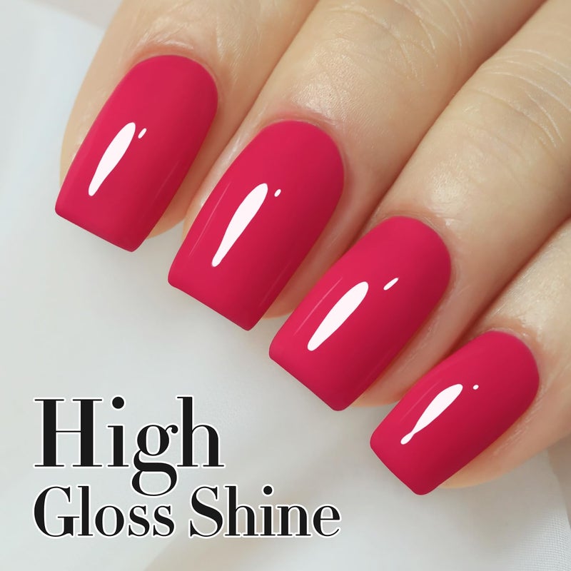 Double Rhythm 15ML Gel Nail Polish Pure Sheer Same Color Same Bottle Soak Off Gel Polish Art Manicure Salon DIY at Home for Women (Red Pink-A1472) - Image 5