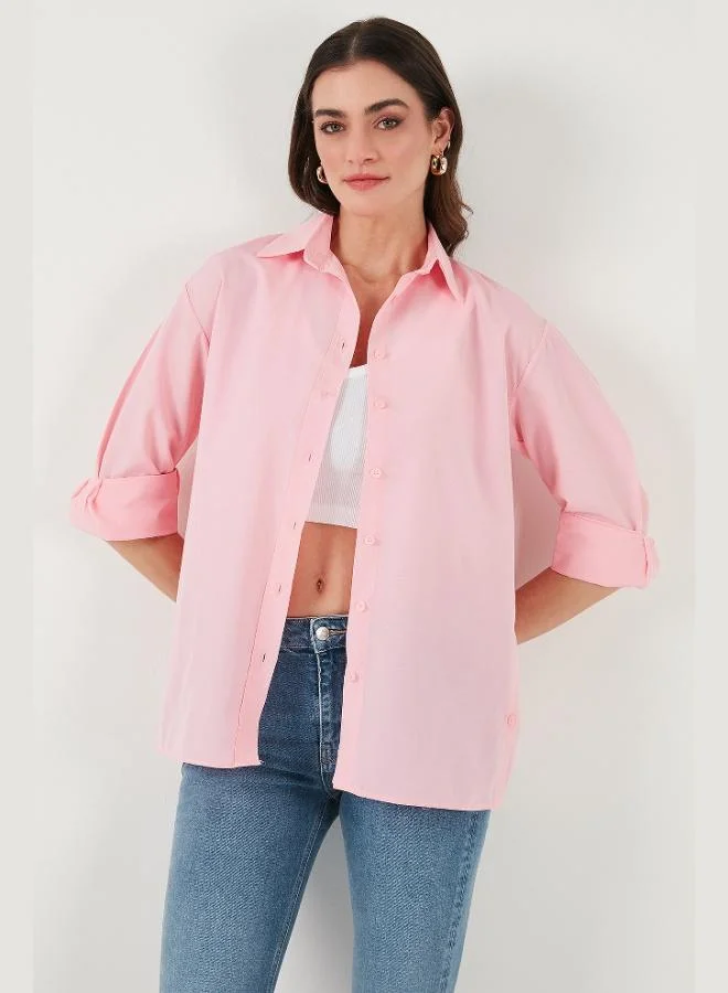 Lela Lela Cotton Regular Fit Buttonable Slit Detailed Shirt Women's SHIRT 6772920