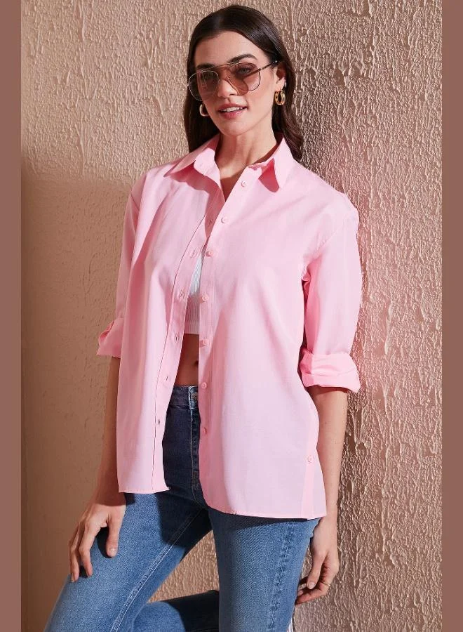 Lela Lela Cotton Regular Fit Buttonable Slit Detailed Shirt Women's SHIRT 6772920