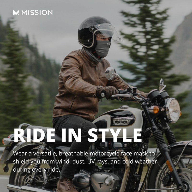 MISSION Cooling Multi-Use Neck Gaiter Face Mask, UPF 50, Breathable Lightweight Fabric, Cools Up to 2 Hours (Black) - Image 4