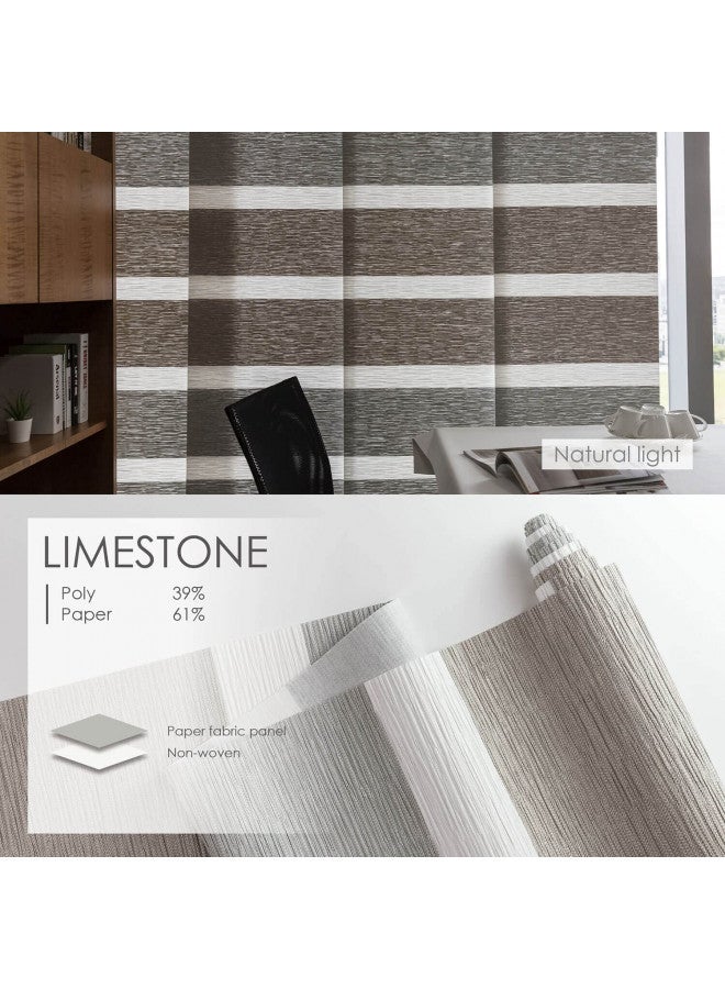 GoDear Design Adjustable Vertical Blinds, 45.8"-86" W, Up to 96" H, Extendable Track for Sliding Patio Doors, Trimmable Woven Panel Curtains, Limestone - Image 2