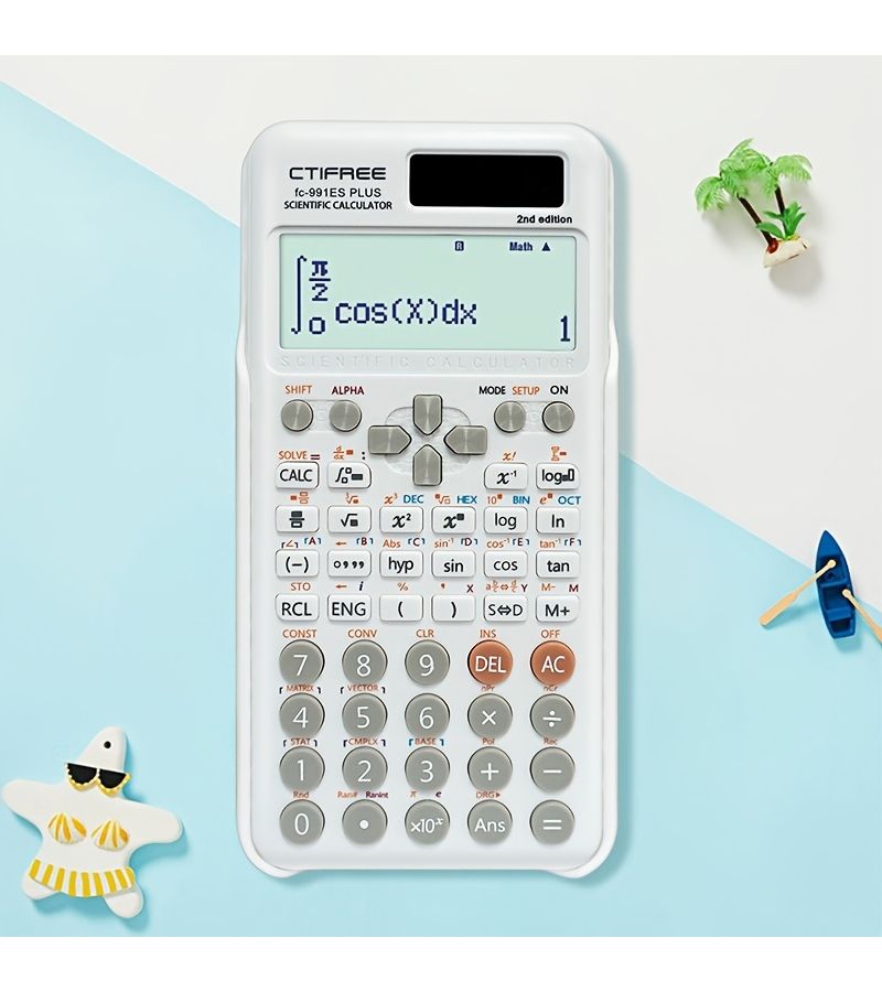 White Large Screen Scientific Function Calculator 417 Functions Multifunctional For Student Exams School College Business Office Teacher Economical Packaging - Image 2