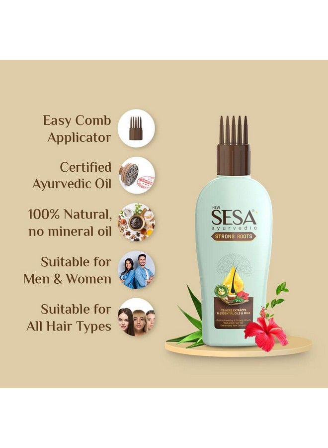 Sesa زيت شعر سيزا الأيورفيدي القوي 200 مل لتقوية الشعر وتقليل تساقط الشعر بدون زيت معدني زيت شعر للنساء والرجال - Image 4