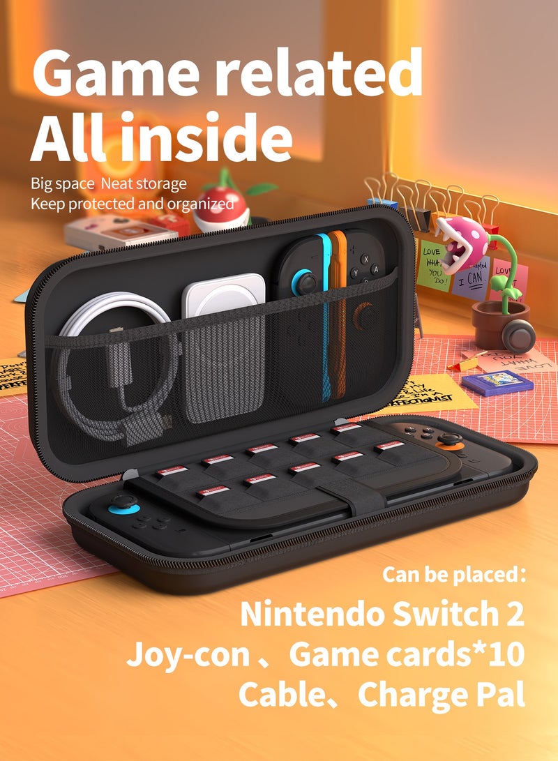 Pxnest Switch Carrying Case for Nintendo Switch 2 ,Nintendo case,High-Capacity Travel Carrying Case for Nintendo Switch2 Console & Accessories, black - Image 1