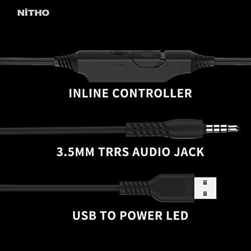 Nitho NX200 Gaming Headset with RGB Light and Microphone, Over-Ear Stereo Headphones for Xbox Series X|S, Xbox One, PS5, PS4, Nintendo Switch, PC, Mobile, 3.5 mm Audio Jack, 40 mm Drivers - Blue - Image 4