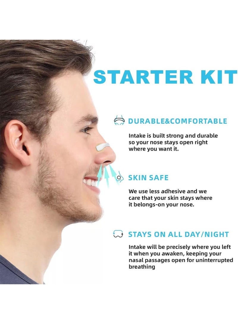 مجموعة شرائط أنف مغناطيسية مضادة للشخير بقوة إضافية – أشرطة تنفس قابلة لإعادة الاستخدام مع 30 لاصق ومُطبّق مغناطيسي – حل طبيعي لتحسين تدفق الأوكسجين والنوم العميق - Image 4