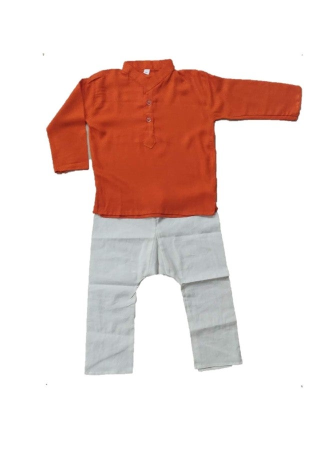 ANNA'S FASHION Kurta & Pyjama For Kids Pure Rayon(Orange colour)(3-4 Years) - Image 1
