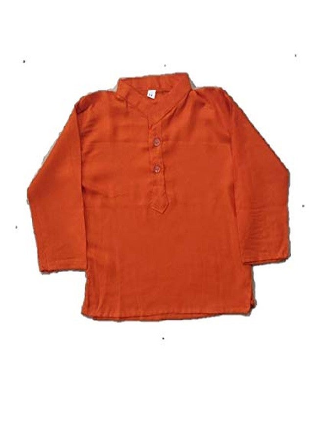 ANNA'S FASHION Kurta & Pyjama For Kids Pure Rayon(Orange colour)(3-4 Years) - Image 3