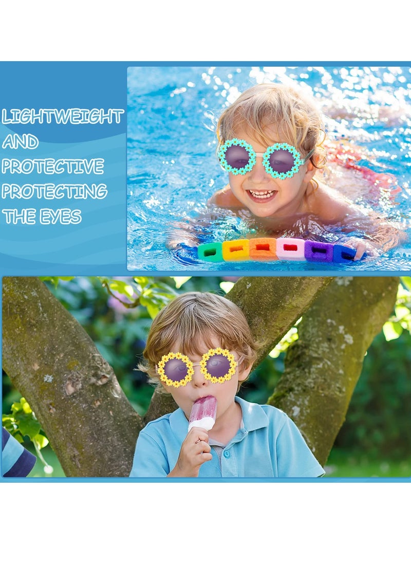 Daisy Sunglasses Round Retro Sunflower Sunglasses Disco Funny Sunglasses for Girl Flower Shape Festival Sunglasses for Boys and Girls 6 Pairs - Image 5