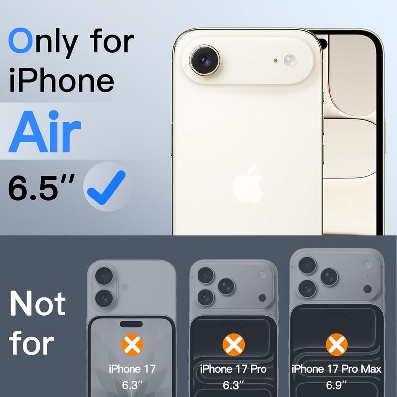 جي تيك واقي شاشة الخصوصية من لـ iPhone Air، فيلم زجاجي مقسّى مضاد للتجسس مع أداة تركيب سهلة، شاشة 6.5 بوصة، عبوة من قطعتين - Image 2