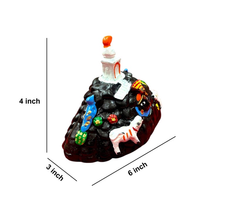 Achleshwar Giriraj Govardhan Idol | Marble Dust Sculpture | Shree Giriraj Ji Mukharvind Design for Pooja | Multicolor | 4 Inch - Image 2