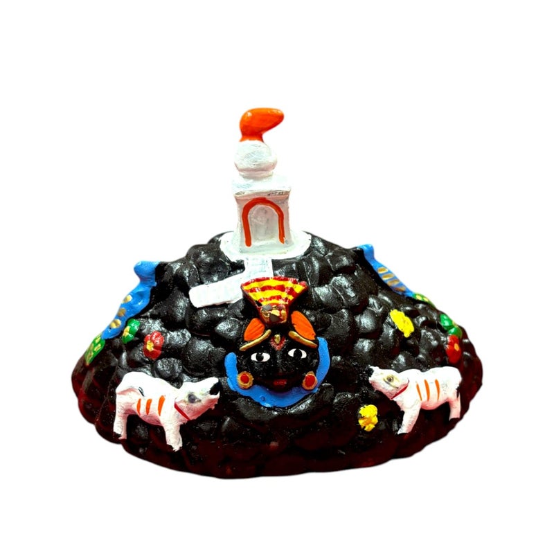 Achleshwar Giriraj Govardhan Idol | Marble Dust Sculpture | Shree Giriraj Ji Mukharvind Design for Pooja | Multicolor | 4 Inch - Image 5