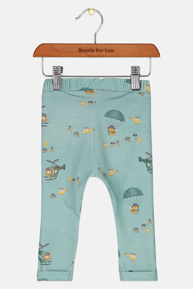 NAME IT Toddlers Girl Graphic Print Leggings, Sage Green - Image 2