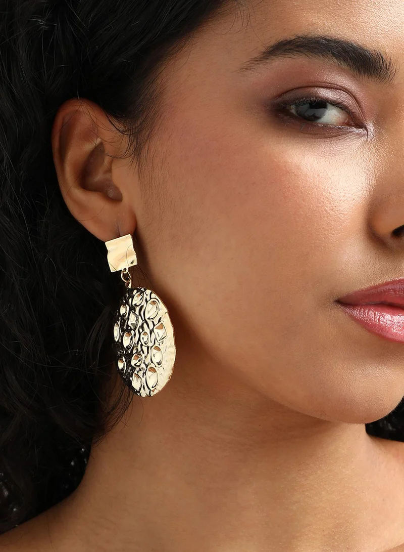 SOHI Dented Circular Artificial Drop Earring Jewellery