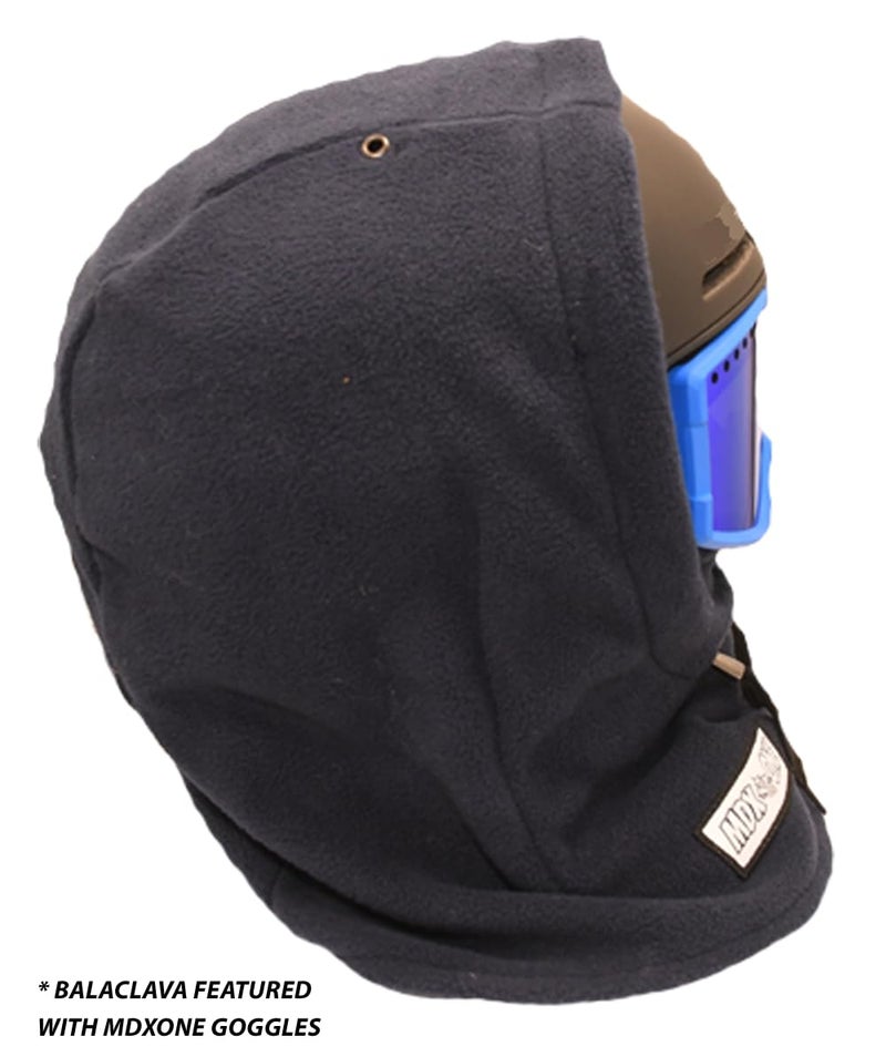 MDXONE Kids Over The Helmet Balaclava Children face mask with Buttons for Pompoms with Elastics (Sold Separately) (Azure) - Image 4