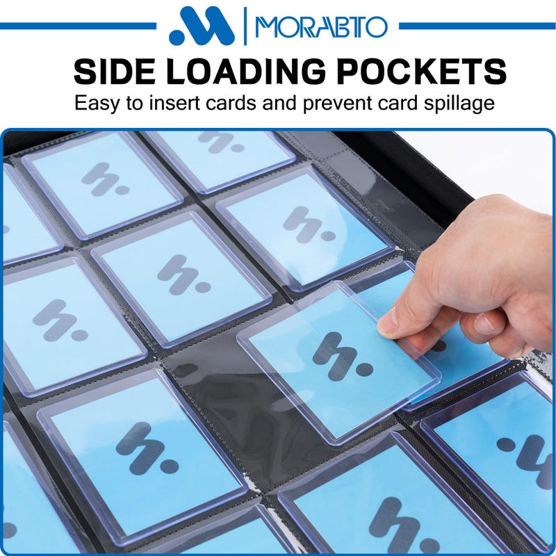 MORABTO 16 Pocket Top loader Binder, Holds 640 Top Loaders,Top Loader Binders for 3" x 4" Rigid Cards,Top loader Card Binder for Hard Plastic Top Loaders - Image 4