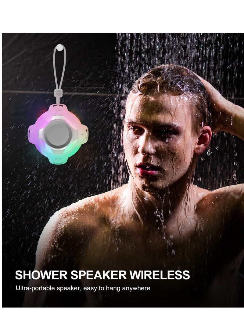 Bluetooth Shower Speaker, IPX7 Waterproof Wireless Portable Speakers, Floating Wireless Speaker with LED Light, Loud Stereo Sound, for Beach, Pool, Party, Travel, Outdoors, for Men and Women - Image 5