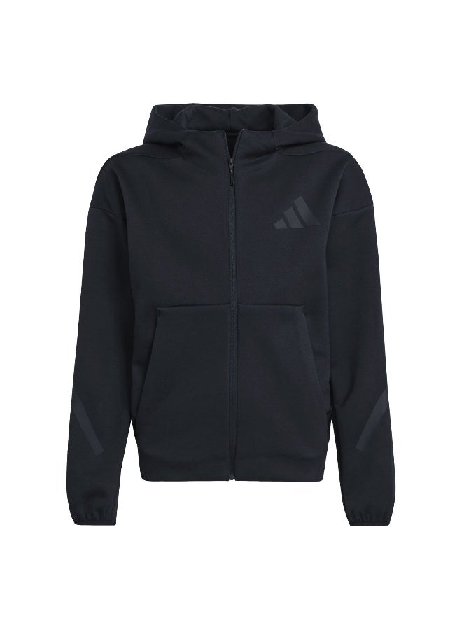 Adidas J Z.N.E.Fz Black Training Track Tops For Junior 7-8Y - Image 1