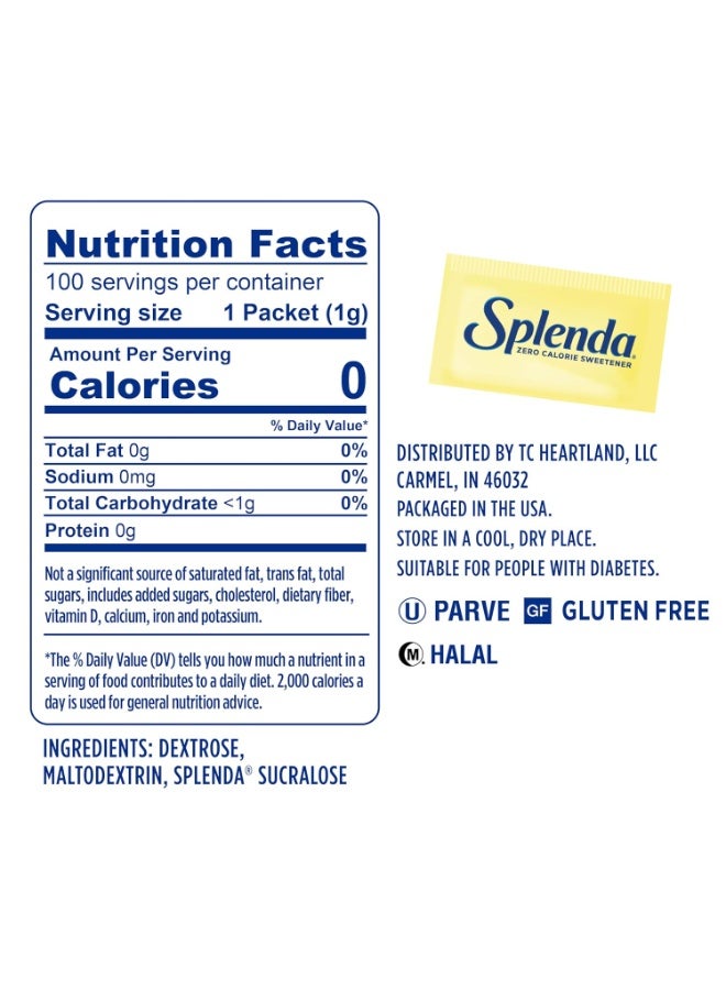 Splenda Zero Calorie Sweetener Sugar Substitute 100 Packets 100 G - Image 3