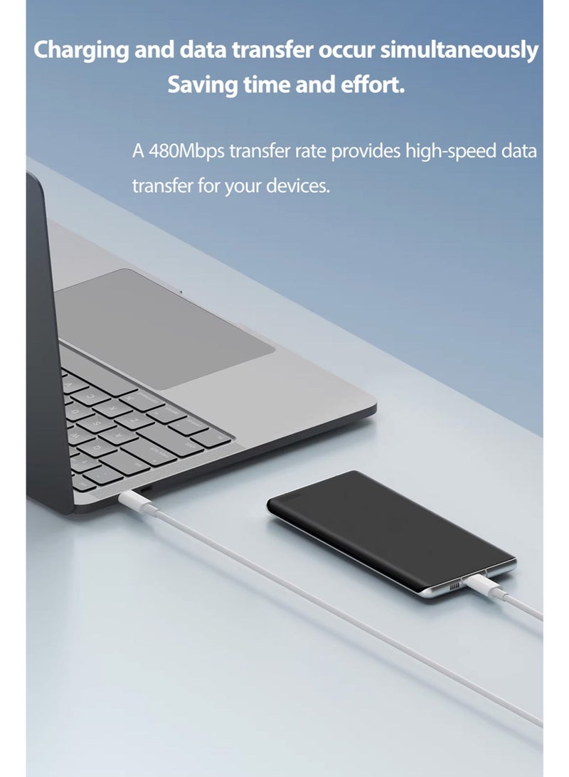 جوي فوكس كابل شحن سريع USB-C إلى USB-C بطول 1 متر، بقوة 60 واط، مقاوم للقطع، متوافق مع أجهزة iPhone 15 وiPhone 16 وHuawei وSamsung وجميع الأجهزة المزودة بمنفذ Type-C - Image 4