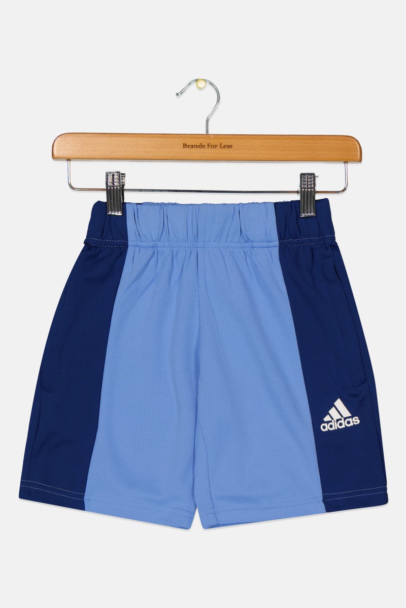 Adidas شورتات خارجية للأطفال الأولاد بشعار العلامة التجارية، أزرق - Image 2