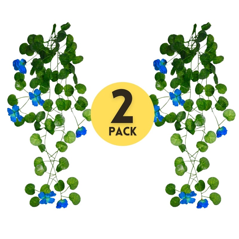 DecoreBugs Artificial Flower Plants Leaves Hanging Ivy Garlands Plant Greenery Vine Creeper Home Decor Door Wall Balcony Decoration Party Festival Craft (Pack of 2) - Image 2