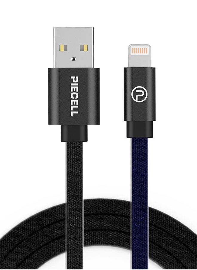 NIBEMINENT - MFI Lightning Flat Cable For Apple iPhone/iPad Black/Blue - Image 1