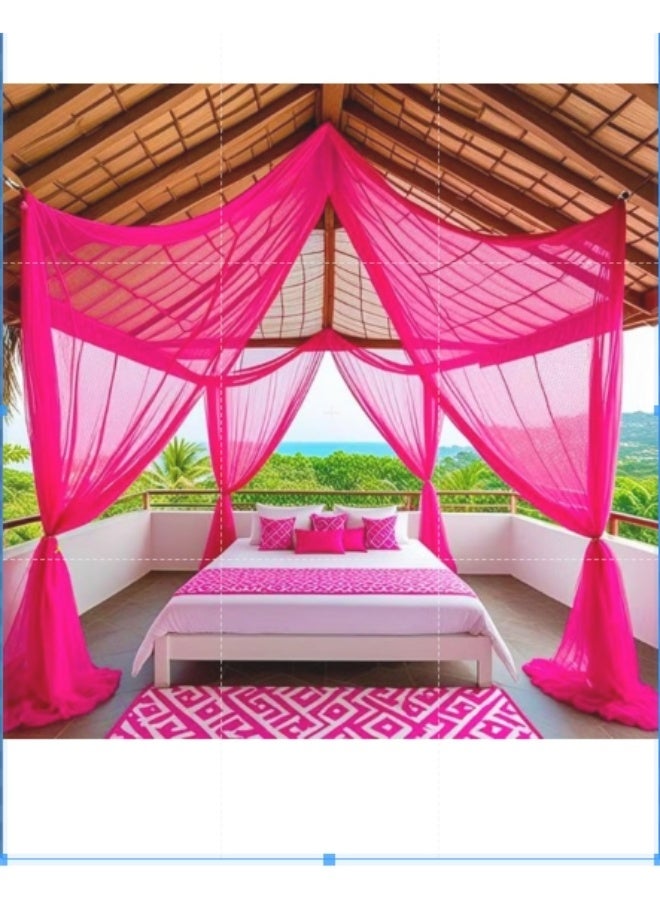 1iAM شبكة ديكور وردية ساخنة قطعة واحدة شفافة 10 × 15 مترًا 328 × 5 أقدام كبيرة قابلة لإعادة الاستخدام ناعمة خالية من التجاعيد مصنوعة من النايلون لتزيين المنزل والمكتب والحفلات مناسبة لأعياد الميلاد والذكرى السنوية