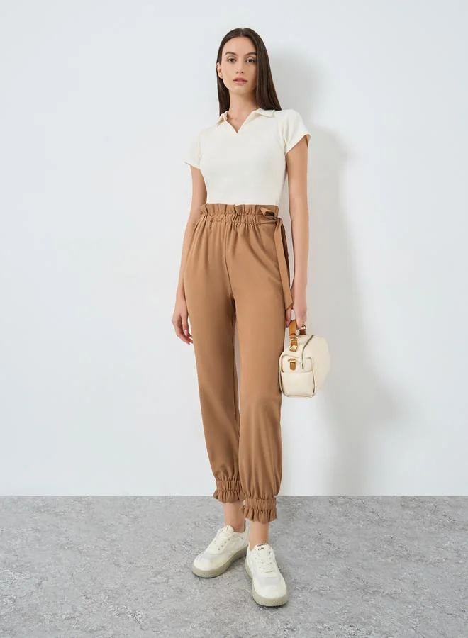 Take Two Paperbag Waist Tie Detail Pants