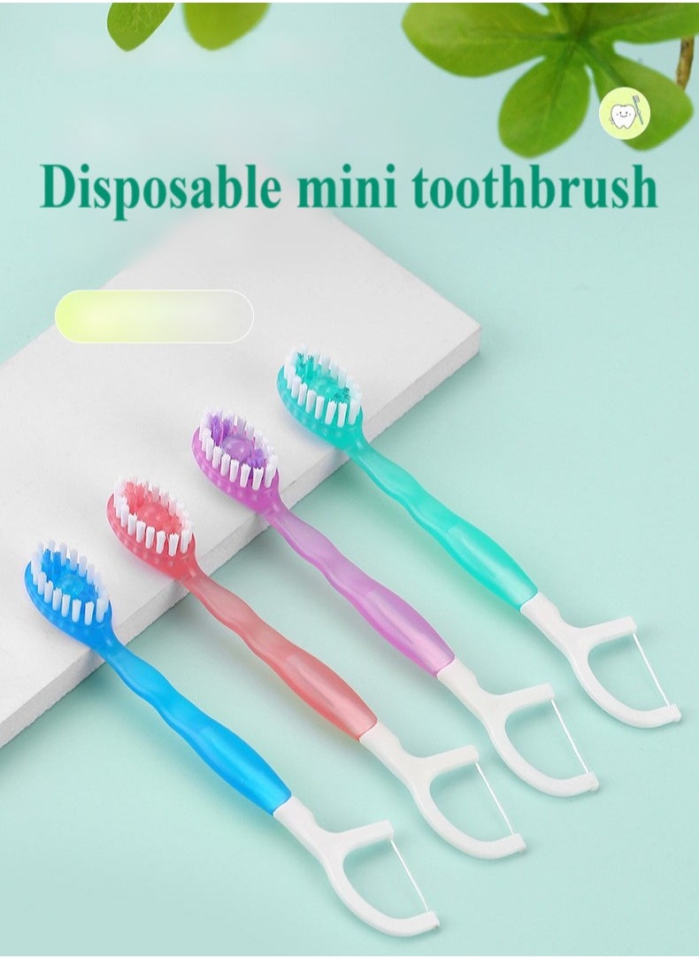 Healife Disposable toothbrush, including toothpaste and toothpick, suitable for work or travel, mini travel toothbrush (mixed fruit flavor) - 10 pieces  - Image 1