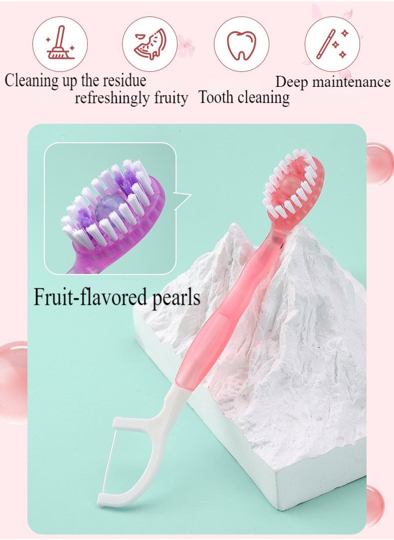 Healife Disposable toothbrush, including toothpaste and toothpick, suitable for work or travel, mini travel toothbrush (mixed fruit flavor) - 10 pieces  - Image 3