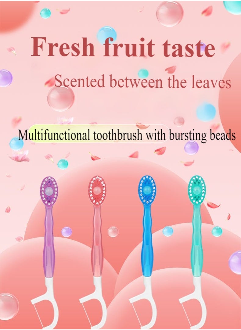 Healife Disposable toothbrush, including toothpaste and toothpick, suitable for work or travel, mini travel toothbrush (mixed fruit flavor) - 10 pieces  - Image 2