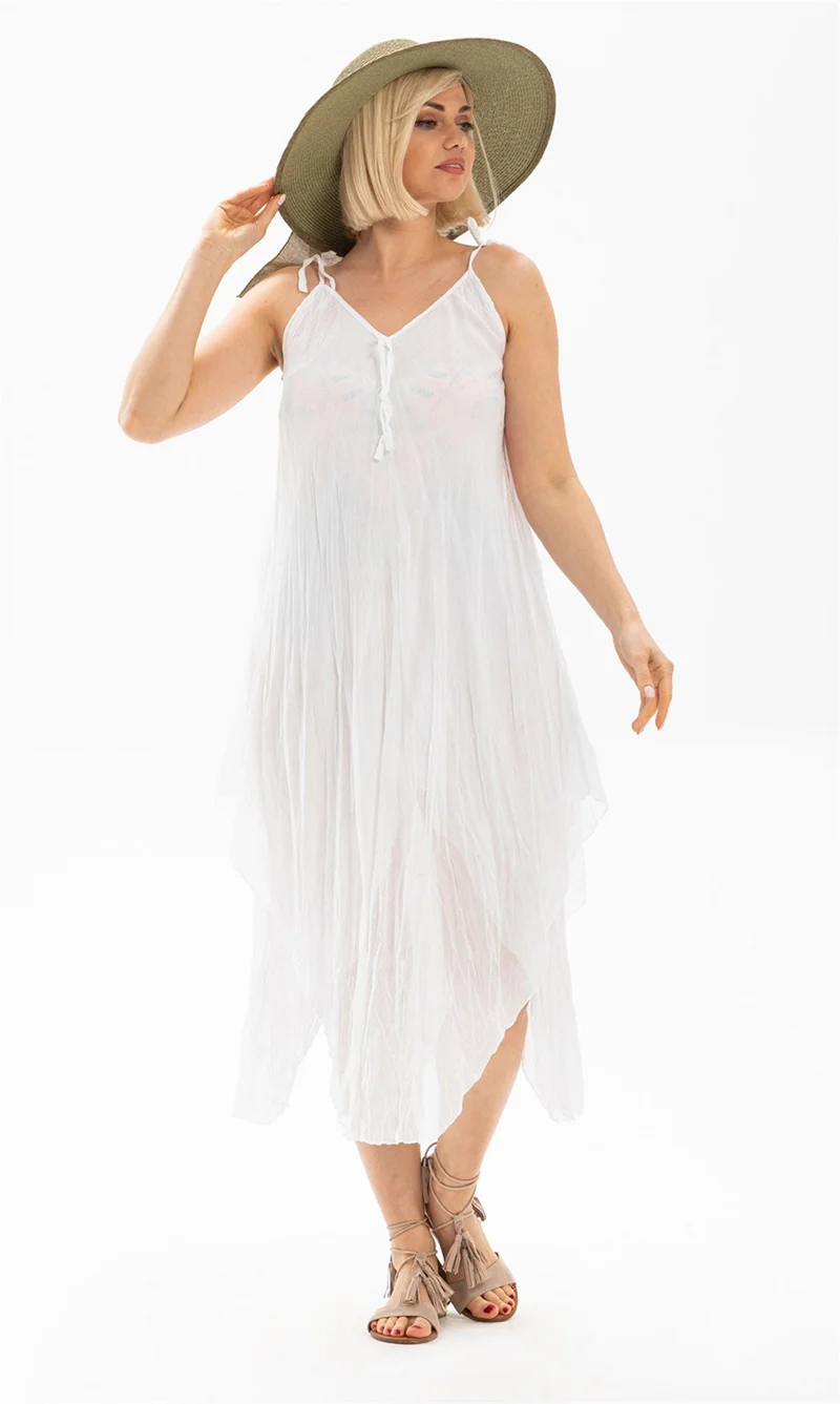 اليش شيل بيزي White Gauze Dress