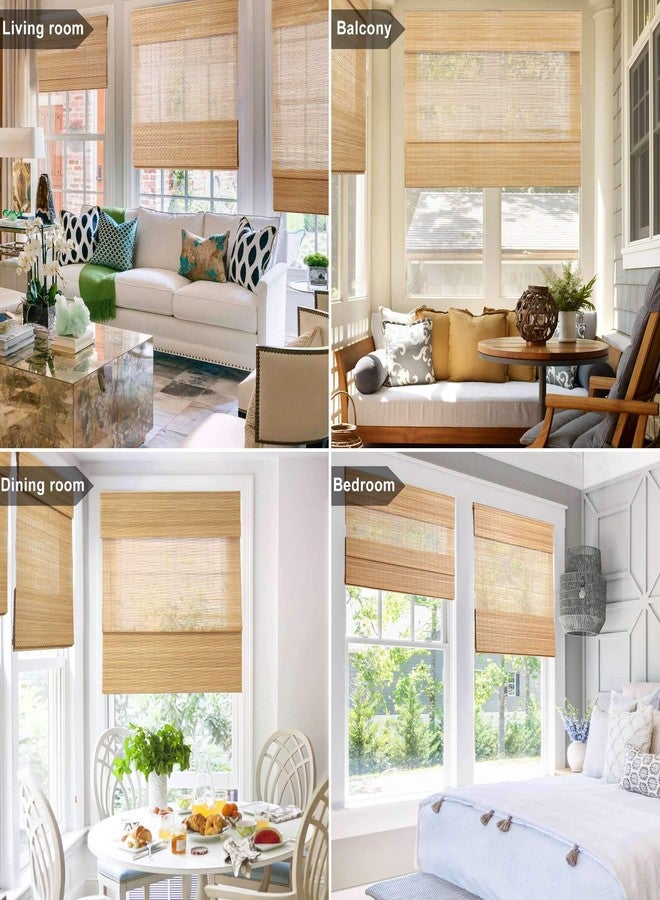 LazBlinds Cordless Bamboo Roman Shades, Light Filtering Window Treatment, Roll Up Bamboo Blinds for Windows, 23'' W x 60'' H - Image 4