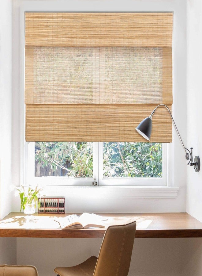 LazBlinds Cordless Bamboo Roman Shades, Light Filtering Window Treatment, Roll Up Bamboo Blinds for Windows, 23'' W x 60'' H - Image 2