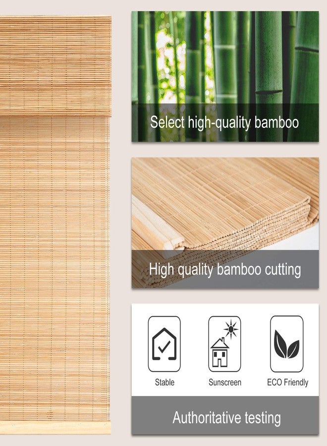 LazBlinds Cordless Bamboo Roman Shades, Light Filtering Window Treatment, Roll Up Bamboo Blinds for Windows, 23'' W x 60'' H - Image 3