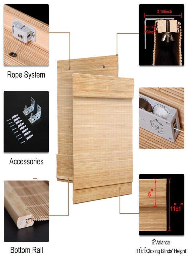 LazBlinds Cordless Bamboo Roman Shades, Light Filtering Window Treatment, Roll Up Bamboo Blinds for Windows, 23'' W x 60'' H - Image 5