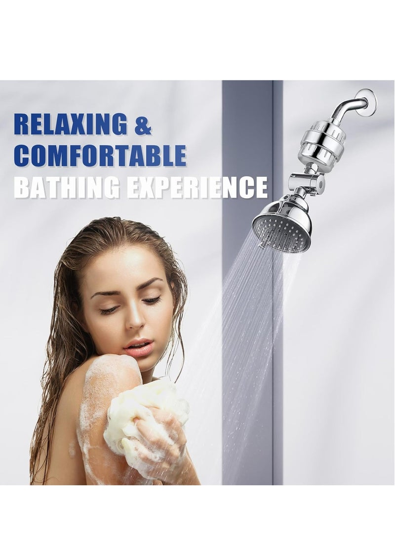 جوي لينك فلتر دش، فلتر دش عالي الأداء من 20 مرحلة للمياه العسرة - يزيل الكلور والفلورايد - فلتر مياه دش عالمي مع خرطوشتين قابلتين للاستبدال - Image 3