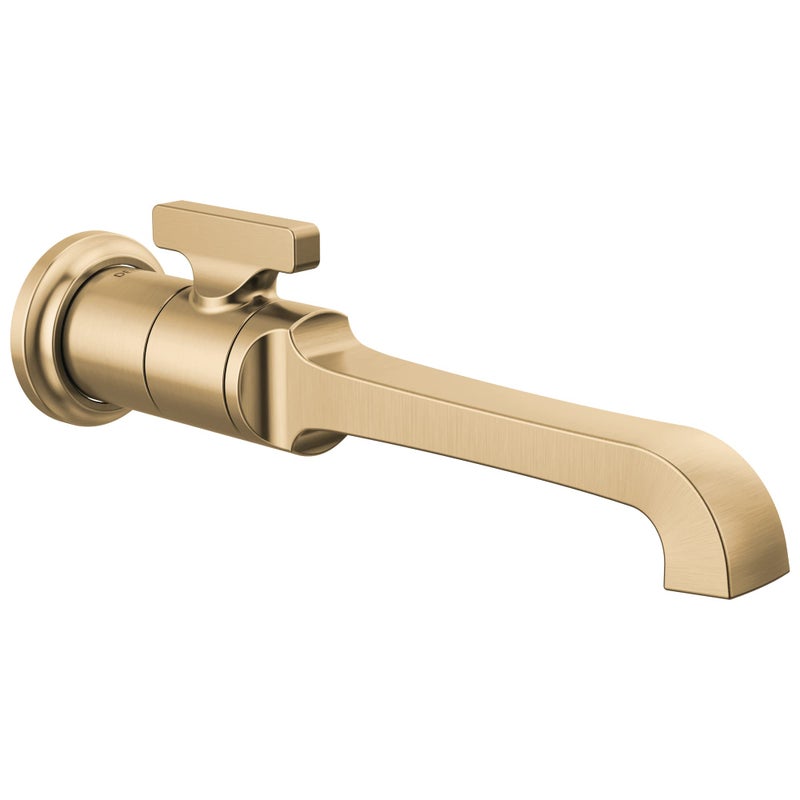 Delta Tetra Wall Mount Bathroom Faucet 1 Hole Brushed Gold Single Hole Bathroom Sink Faucet for Vanity Lumicoat Champagne Bronze T3589LFCZPRWL Valve Not Included - Image 2