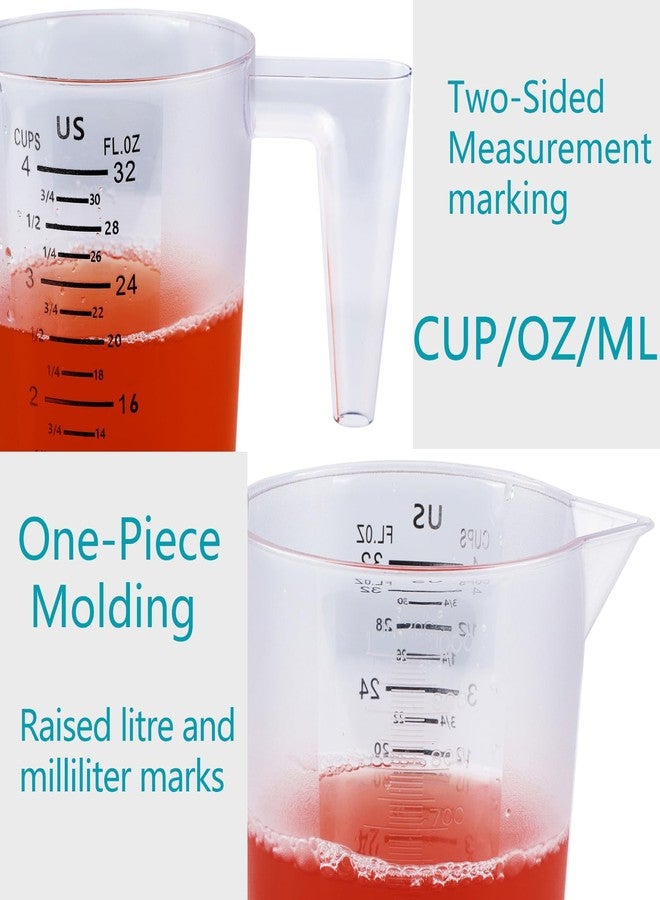 DOTINGHUX 4 Cup/32 Oz Measuring Cups, Clear, Strong Food Grade Liquid Measure Pitcher, for Home Hobbies/Professional Kitchen - Image 5