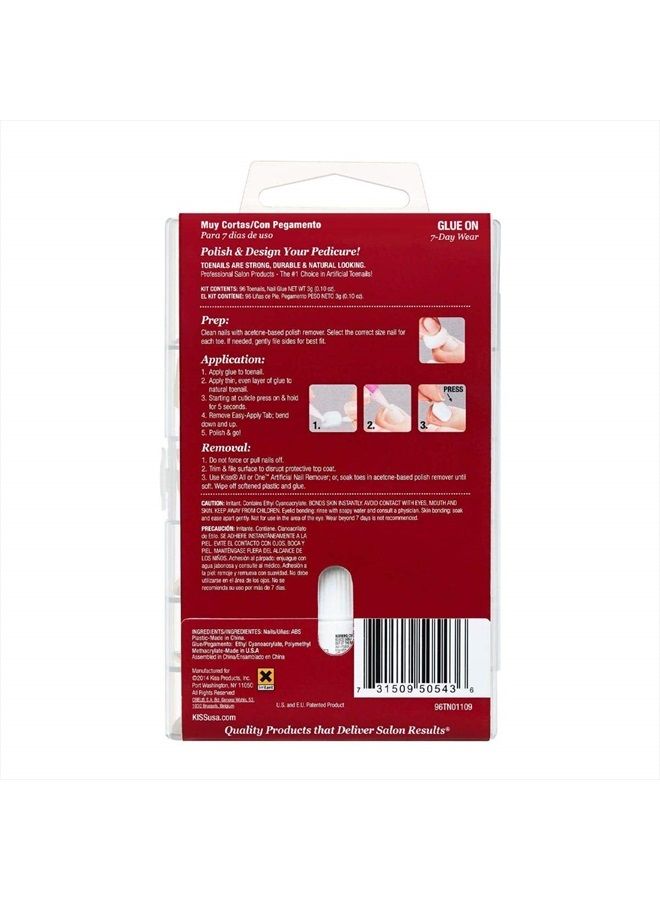 KISS Full Cover Toenails Kit, 96 Nails  - Image 4