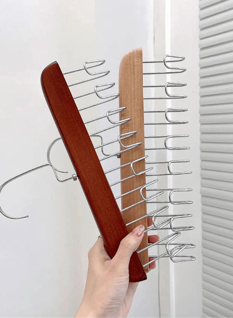 Bra Hanger for Closet, 4 Pack Tank Top Hangers 32 Hooks Capacity FoldableWood Space Saving Hangers closet Organizerfor Tank Top, Bra, Scarf, Belt, Tie etc  - Image 5