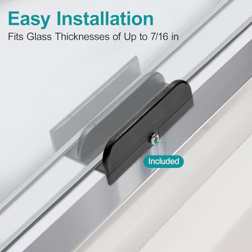 VYH M6219 Sliding Shower Door Bottom Track (Black) Suitable for Top-Hung Sliding Shower Doors Shower Door Track, 1/2-inch Slot, Suitable for 7/16-inch Thick Glass Shower Doors Plastic Track M6219 (1 pack) - Image 2