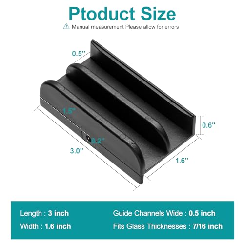 VYH M6219 Sliding Shower Door Bottom Track (Black) Suitable for Top-Hung Sliding Shower Doors Shower Door Track, 1/2-inch Slot, Suitable for 7/16-inch Thick Glass Shower Doors Plastic Track M6219 (1 pack) - Image 3