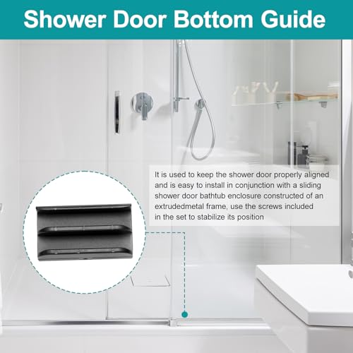 VYH M6219 Sliding Shower Door Bottom Track (Black) Suitable for Top-Hung Sliding Shower Doors Shower Door Track, 1/2-inch Slot, Suitable for 7/16-inch Thick Glass Shower Doors Plastic Track M6219 (1 pack) - Image 4