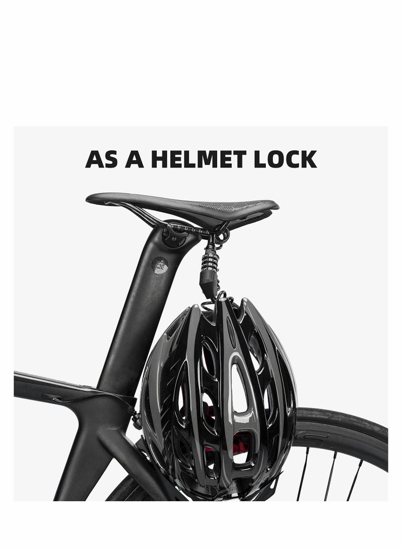 SYOSI Motorcycle Helmet Lock Bike Cable Lock Lightweight Bike Lock Combination Small Bicycle Lock Resettable Bike Wheel Lock for Strollers, Luggage - Image 4