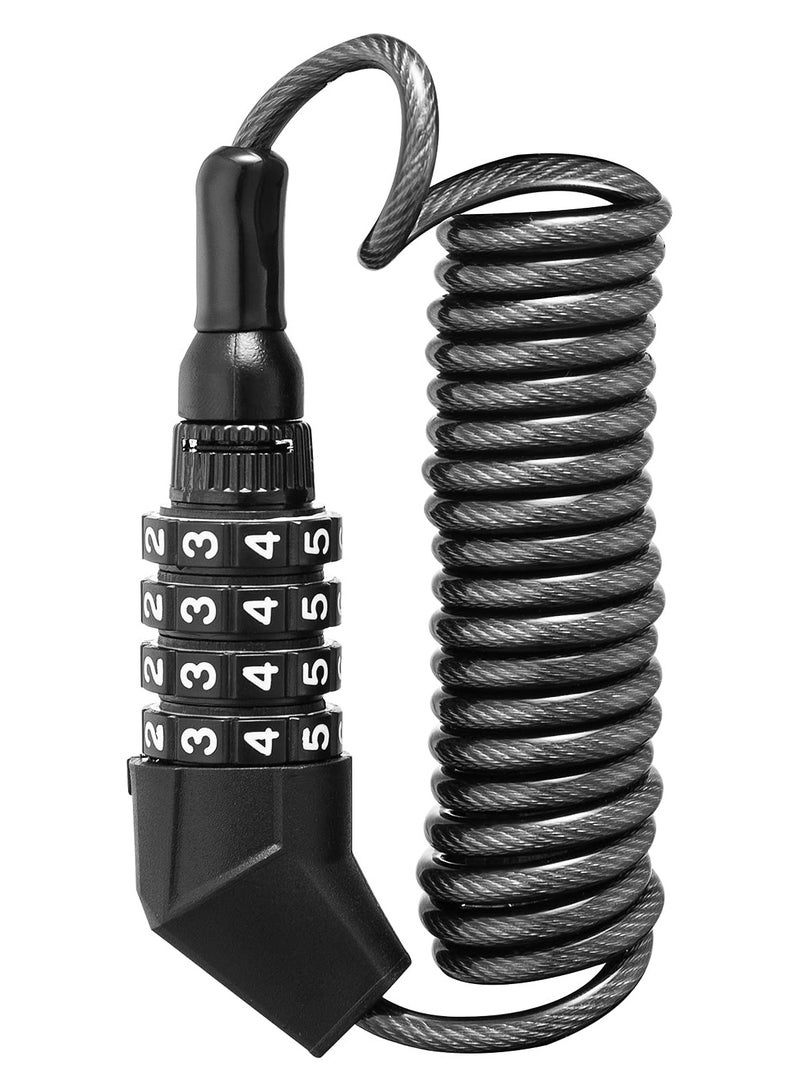 SYOSI Motorcycle Helmet Lock Bike Cable Lock Lightweight Bike Lock Combination Small Bicycle Lock Resettable Bike Wheel Lock for Strollers, Luggage - Image 1