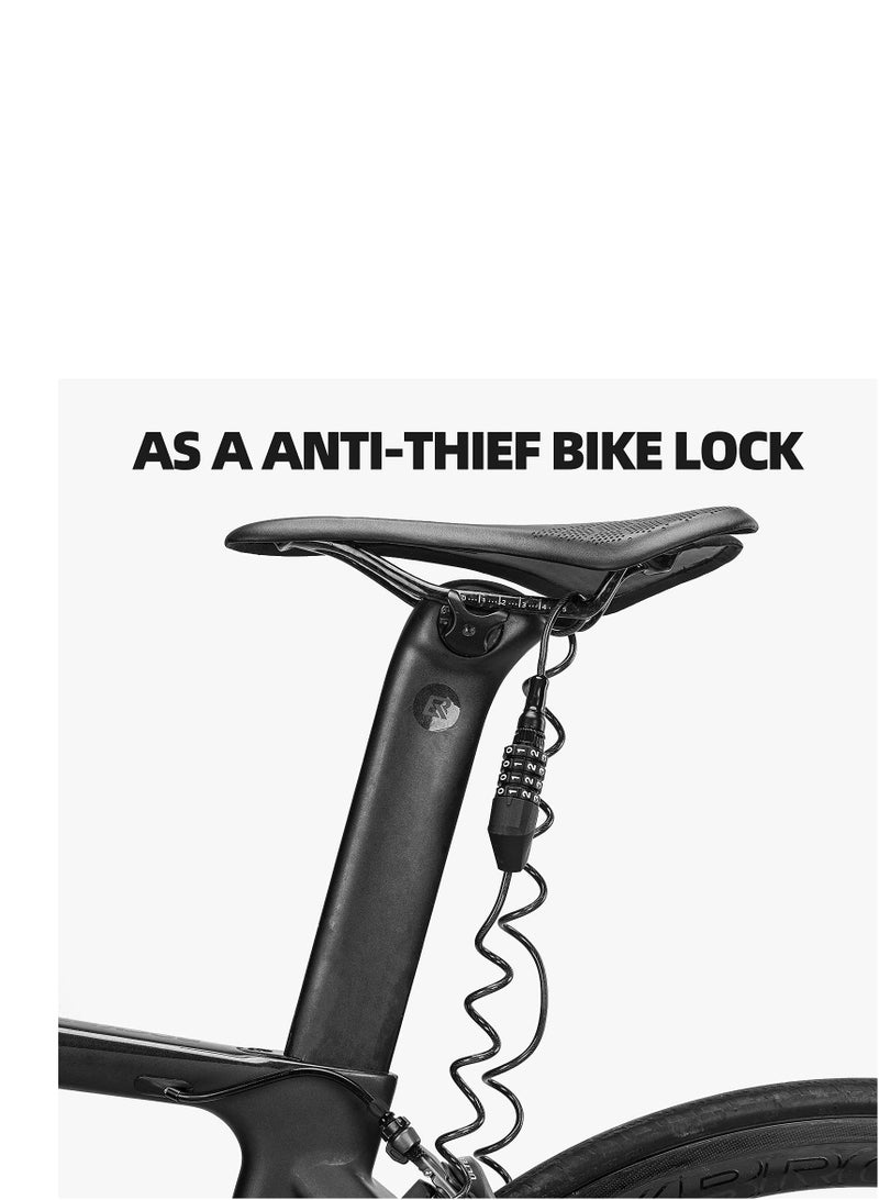 SYOSI Motorcycle Helmet Lock Bike Cable Lock Lightweight Bike Lock Combination Small Bicycle Lock Resettable Bike Wheel Lock for Strollers, Luggage - Image 5