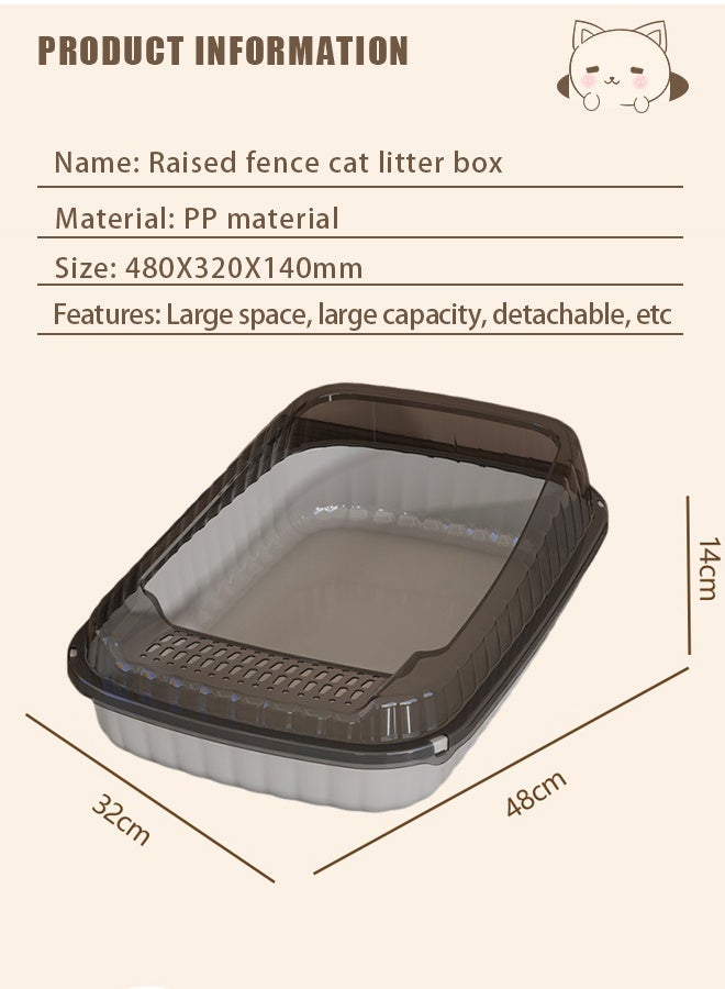 Extra large cat litter box，Semi-Enclosed Sifting Litter Box Cat Litter Box，Large cats, small cats, universal litter boxes, pet supplies，A litter box that can hold 12L of cat litter,Equipped with a cat litter scoop and a cat shaped hollow pedal to prevent sand from coming out of the basin - Image 2